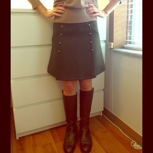 NWT H&M Button Military Olive Green Skirt